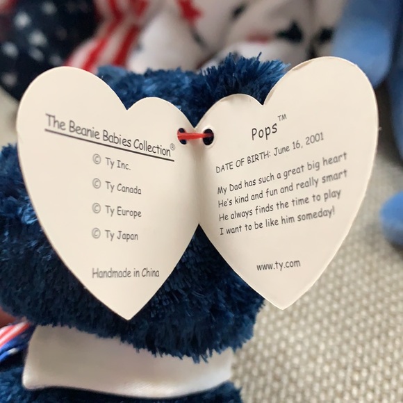 Vintage Ty Original Beanie Babies Lot of Patriotic Bears - Picture 13 of 16